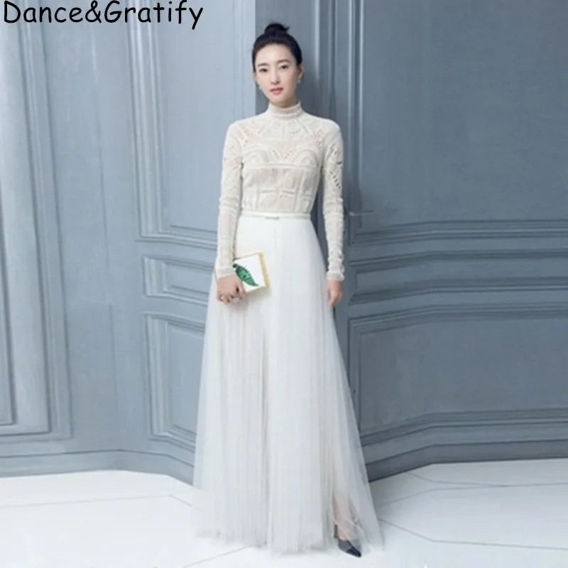 Новинка 2019 года женское кружевное Сетчатое платье для подиума в стиле пэчворк с