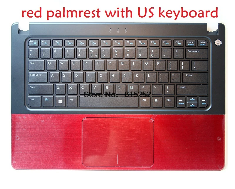 red US no finger Ноутбук Palmrest для DELL для Vostro 5460 5470 5480 056M9X 0Y3X62 Y3X62 053JW1 53JW1 0VDCHK 06PDJY 6PDJY с клавиатурой - Цвет: red US no finger