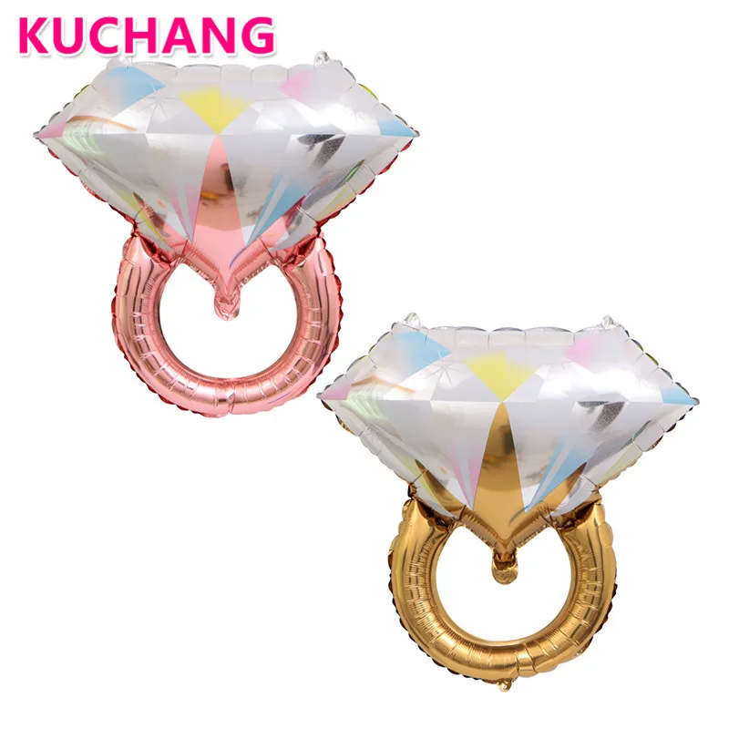 Большое кольцо из розового золота с бриллиантами 1 шт. шары алюминиевой фольги