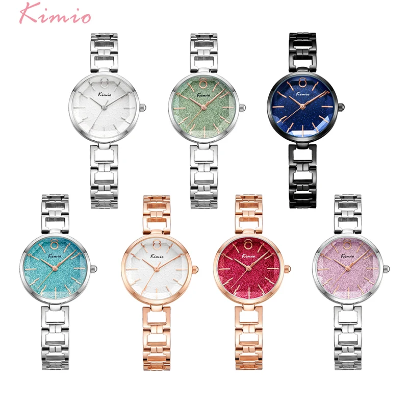 Kimio женские часы с полым браслетом роскошные многогранным циферблатом Babysbreath