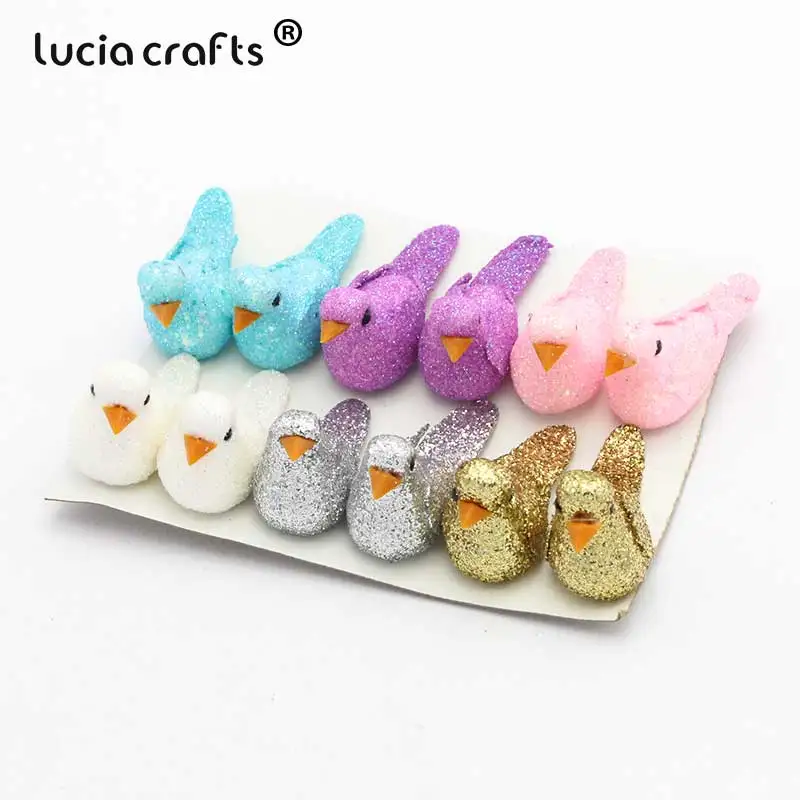 Mixed colors 2 Lucia crafts, 12 шт./лот, 2*4 см, смешанные цвета, пена, искусственные хроматические птицы, свадьба, Рождественская елка, сделай сам, украшение H0454 - Цвет: Mixed colors 2