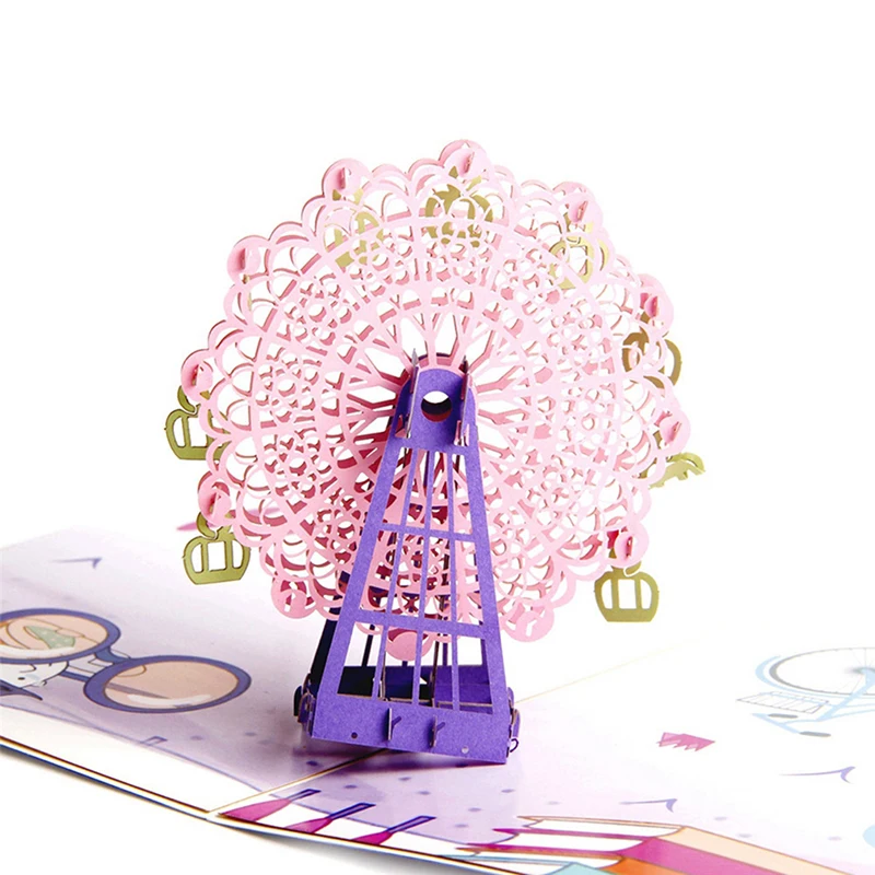 3D лазерная резка ручной работы красочное покрытие колесо обозрения бумажные