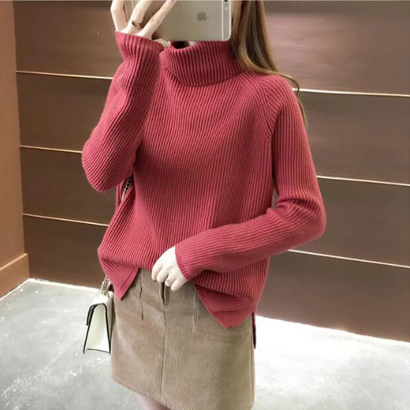 Winter Turtleneck Sweaters Women 2021 New elastic knitted sweater female Casual Warm Basic Pullovers Autumn oversized Jumpers | Женская