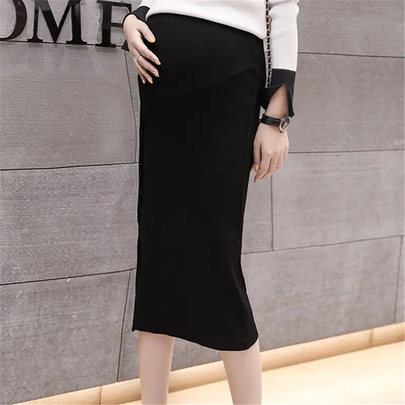 Трикотажная юбка HziriP на кнопках для беременных женщин летняя однотонная простая