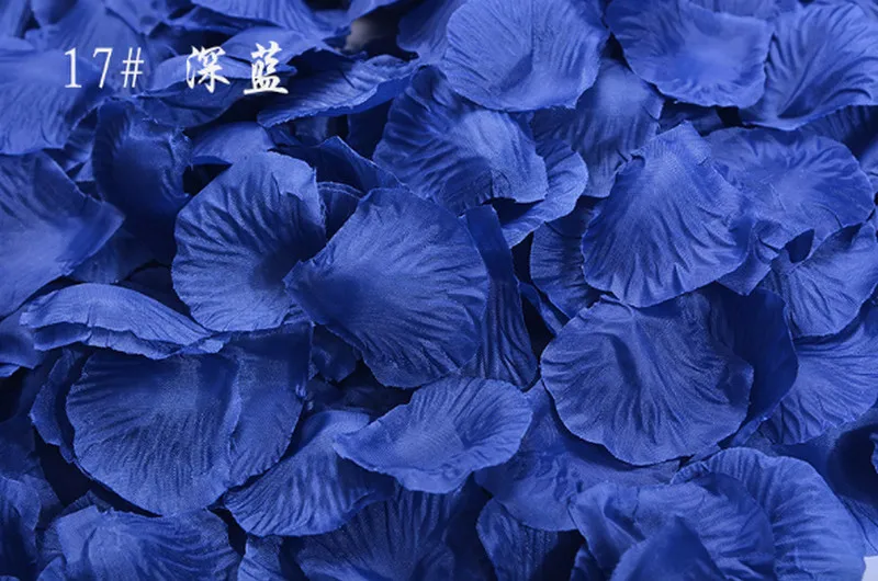 Dark blue 500 шт Свадебные картины украшения романтические фиолетовые красные цветы Свадебные вечерние аксессуары розовые лепестки де Роза искусственные - Цвет: Dark blue