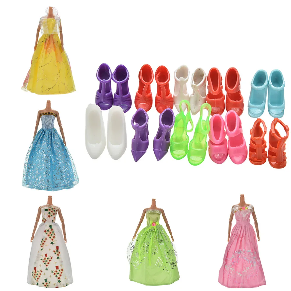 TOYZHIJIA 1 комплект модное свадебное платье принцессы 5 вечерних платьев + 10 пар обуви