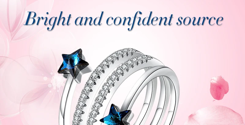Элегантные хрустальные звезды от Swarovski полые резные Спиральные кольца стерлингового серебра 925 пробы анти-аллергические красивые украшения юбилейные Вечерние