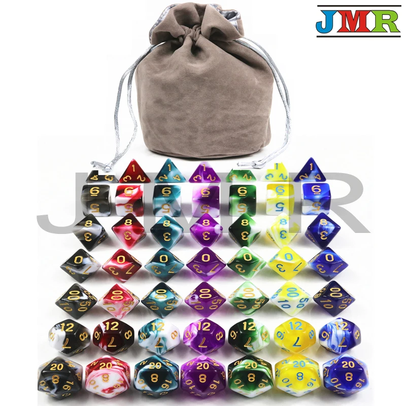 Высококачественные переносные игральные кубики для DnD смешанный цветной эффект