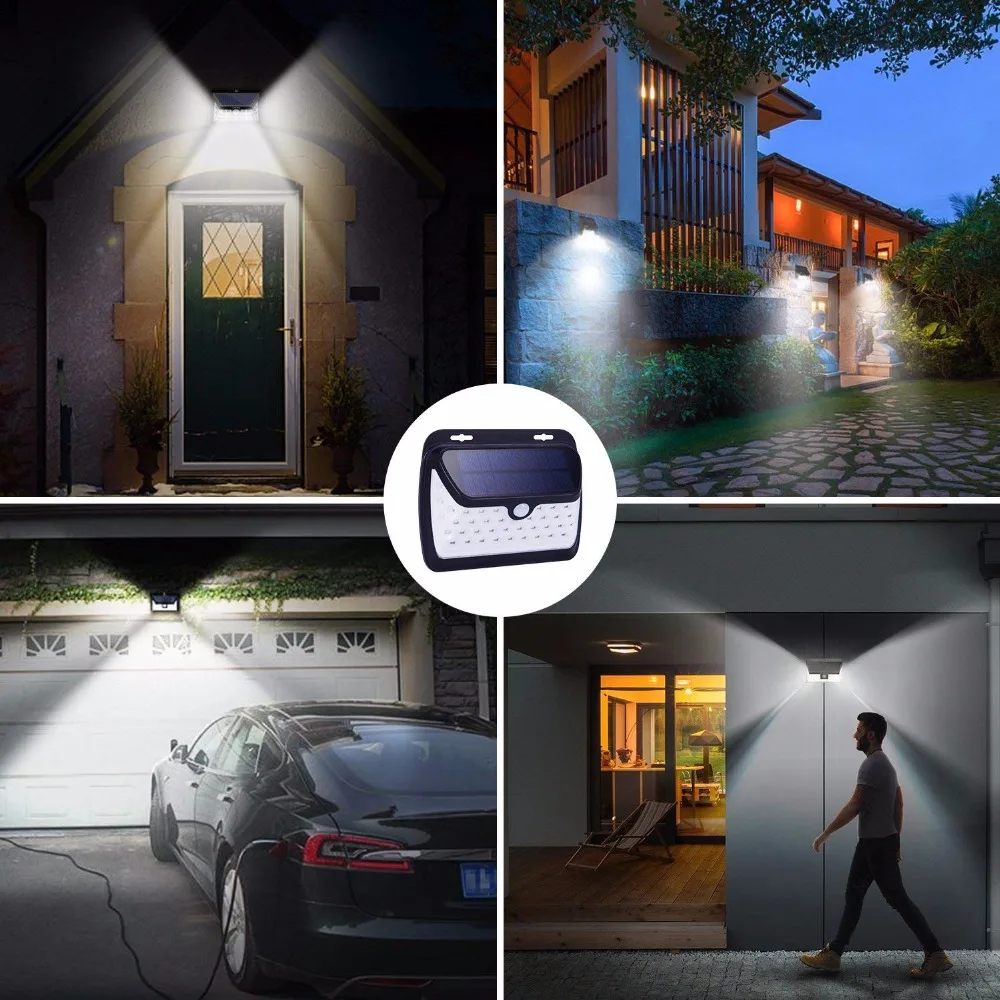 42 светодиодные солнечные огни PIR датчик движения 3 режима уличный свет лампы для