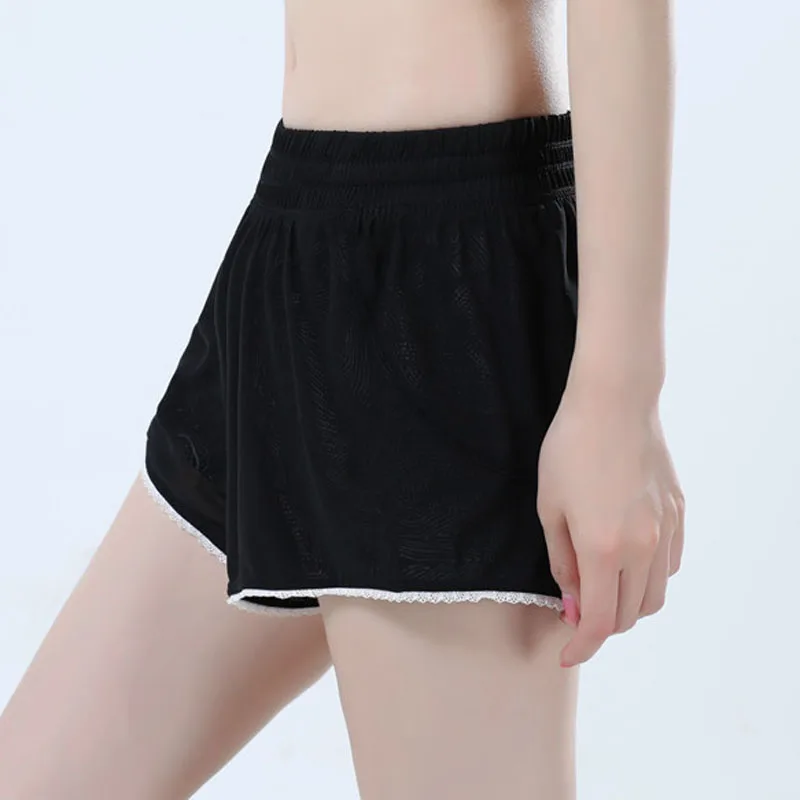 Summer new mesh geometry print sports shorts running fitness with liner anti-light yoga | Спорт и развлечения
