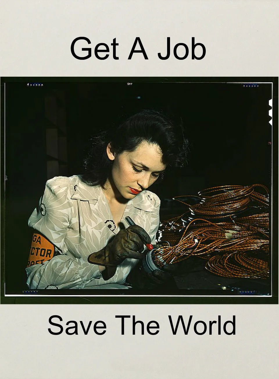 Получите работу сохраните слово женщины в рабочей красоте WW2 Claasic плакат