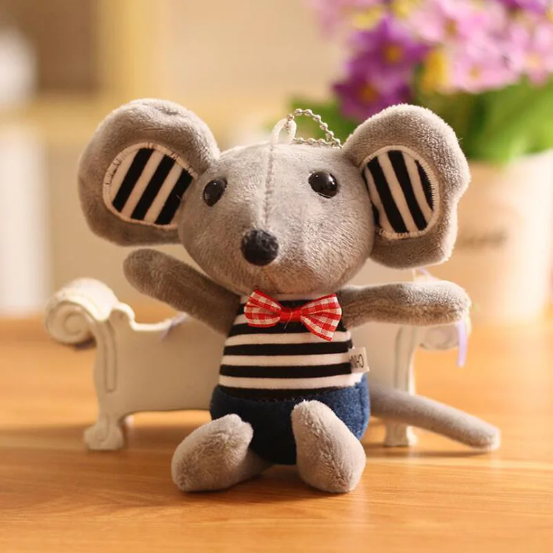16 см с креативным бантиком галстук мышь плюшевая игрушка брелок сумка Маленькая