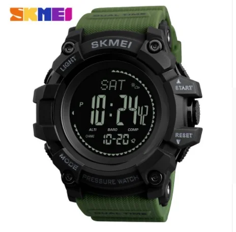 ARMY GREEN SKMEI Брендовые мужские спортивные часы шагомер калории цифровые часы альтиметр барометр компас термометр погода мужские часы - Цвет: ARMY GREEN