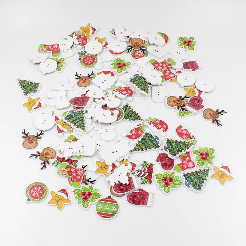 50 шт. деревянные декоративные пуговицы с двумя отверстиями|Пуговицы| |