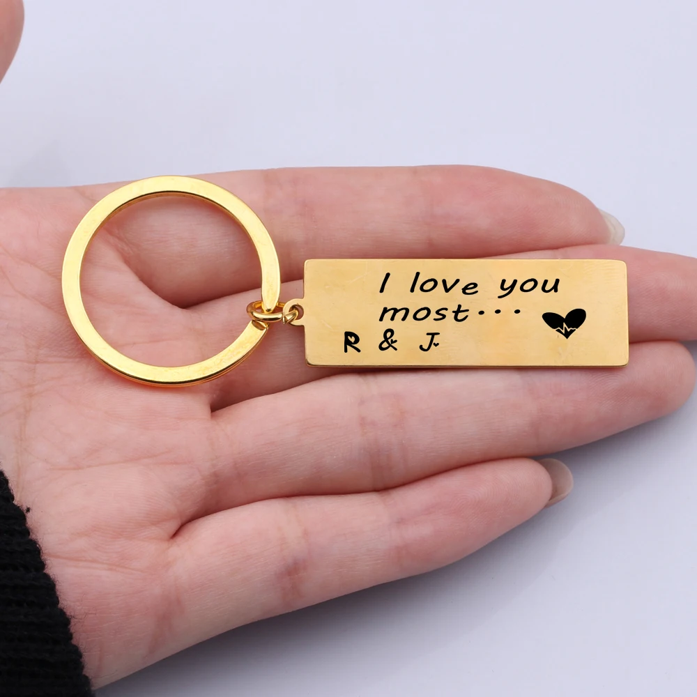 Имя начальный заказной лазерной гравировкой я люблю вас большинство брелков
