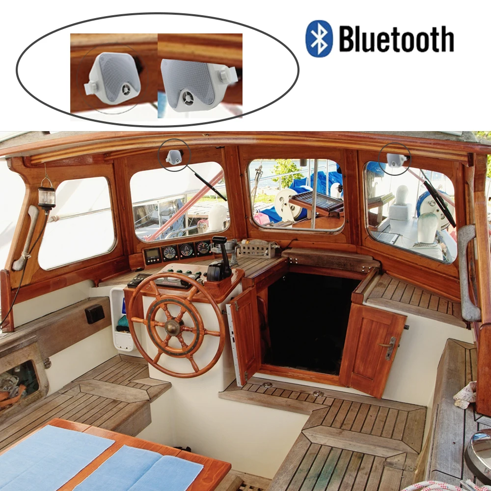 Водонепроницаемый морской Bluetooth коробка Динамик 100W аудио " 2 варианта сверхмощный звук музыки Системы для лодки ATV UTV поверхность настенный кронштейн для телевизора