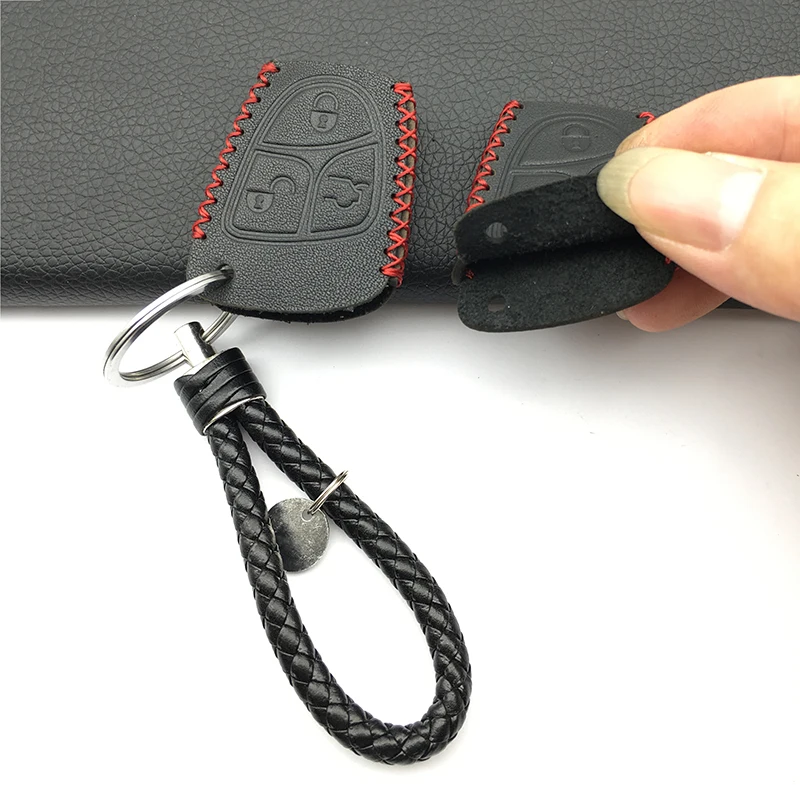 Новый стиль 100% кожаный чехол для ключей fbo пульт дистанционного управления Mercedes