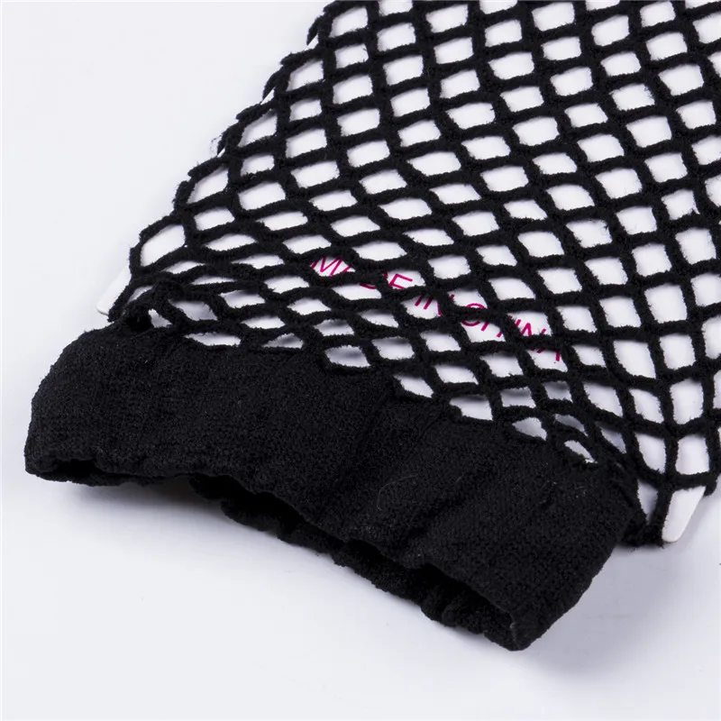 Перчатки Ажурные кружевные без пальцев Стильные повседневные однотонные черные