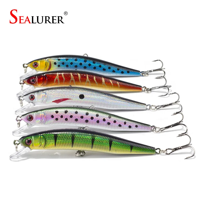 Бренд sealurer 5 шт. реалистичные рыболовные приманки 10 см 8 3 г 6 # крючки PESCA Рыбная