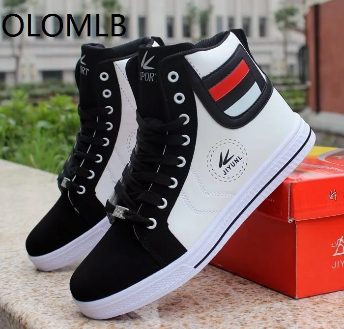 Новинка Мужская обувь с высоким берцем Повседневные кожаные ботинки на плоской