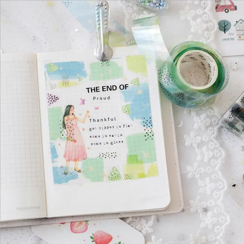 25 мм x 3 м милые животные фрукты клубники декоративные клейкие васи ленты Diy