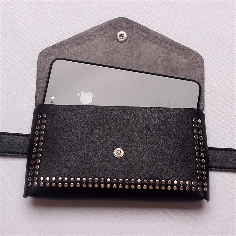 Женский поясной кошелек Mihaivina из искусственной кожи с заклепками повседневная