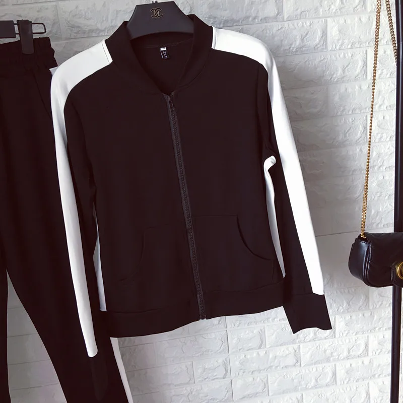 Женский весенний костюм модный свитер с длинными рукавами + повседневные брюки