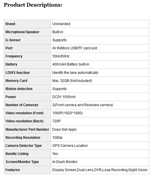 Франшиза " lcd ips Двойной Лен Автомобильный видеорегистратор FHD 1080P приборная панель камера 170 вождения DVR 1080P& 720P Поддержка 32 Гб TF карта 50 Гц/60 Гц