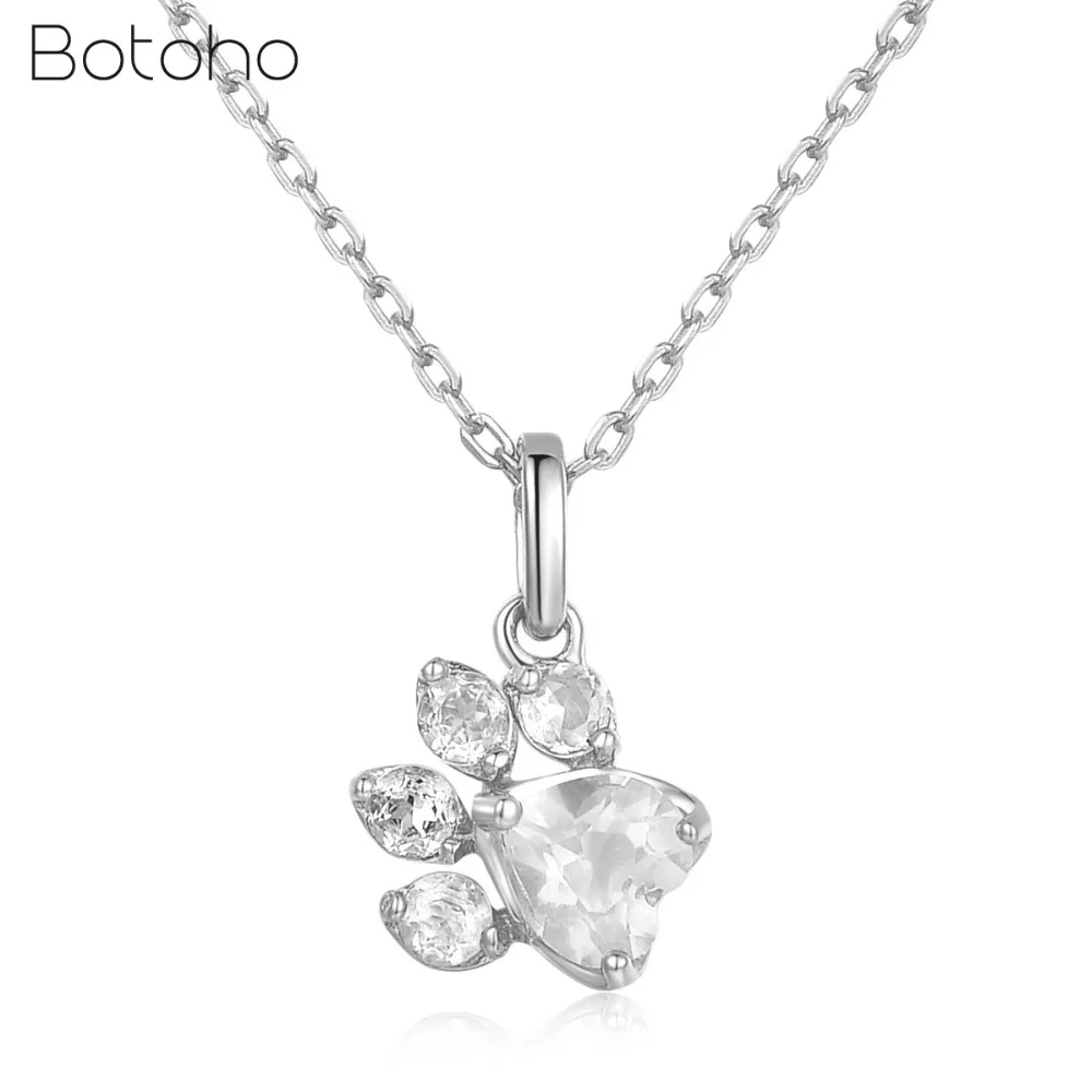 Ожерелье из стерлингового серебра 925 пробы с медвежатой лапой для женщин