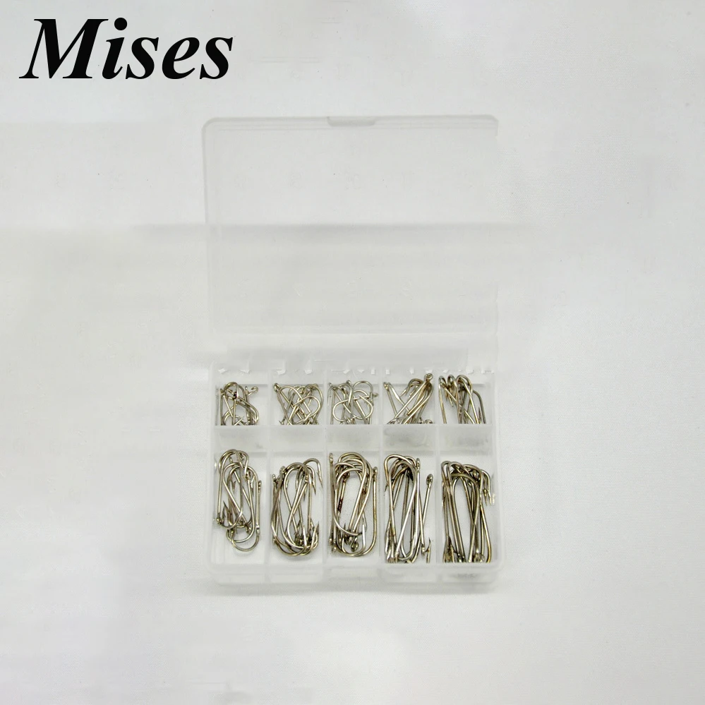 Mises 1000 шт. металлический белый ящик-упакованный рыболовный крючок 3 # ~ 12 с