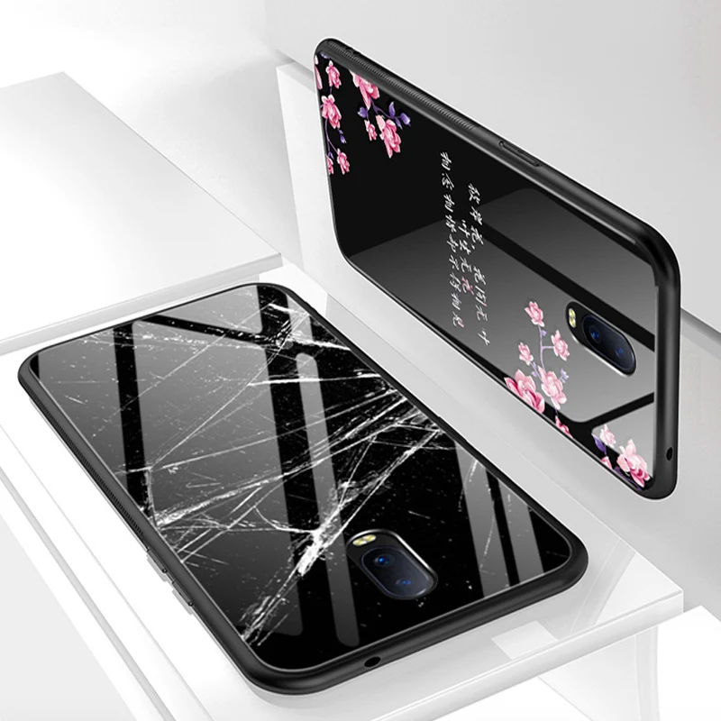 

2pcs For OPPO R17 case fashion tempered glass back cover For OPPOR17 case phone cases For OPPO R 17 cover coque For OPPO R17