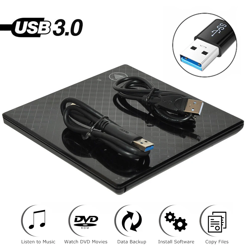 Внешний оптический привод USB 3 0 DVD горелка ROM Проигрыватель CD/DVD RW записывающее