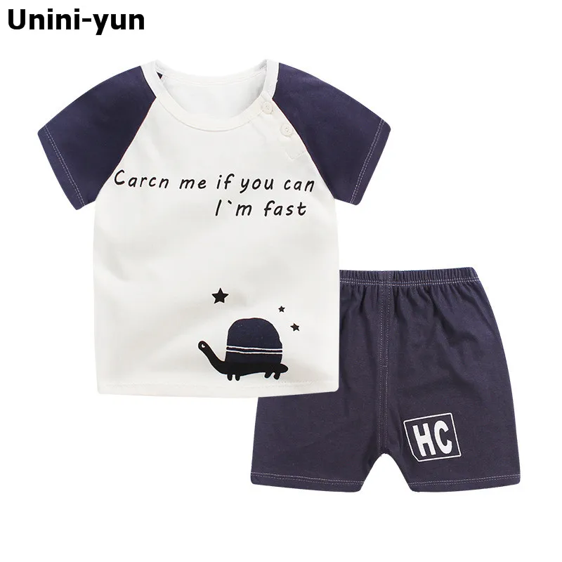 2018 Newborn Baby Boys Girls Clothes Cute Cotton Clothing Set Short + Pant 2pcs Summer Spring Suit Little Girl | Детская одежда и