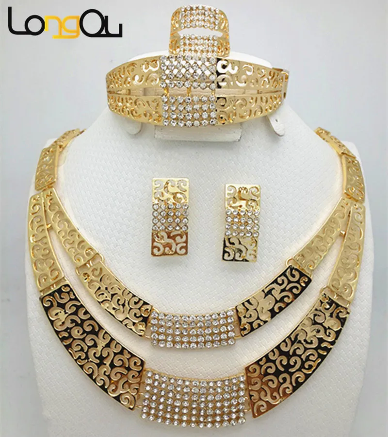 Женский комплект ювелирных изделий набор золотого цвета в Дубае для свадьбы|african