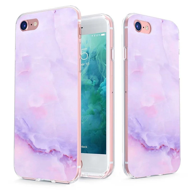 MLCRIYG Soft Phone Case For iPhone 6 6S Plus 7 7Plus 8Plus X TPU Colorful Marbling Flower Leaf Pattern Fundas C072 |