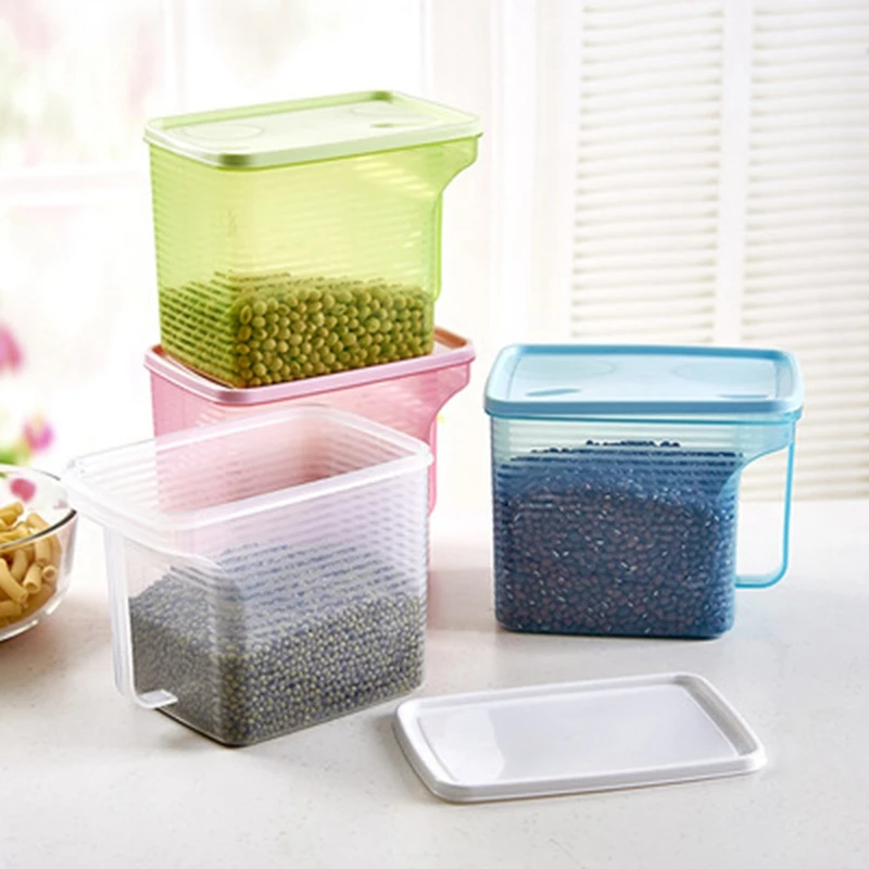 Прозрачный пластиковый ящик для хранения кухни органайзер сухих продуктов с