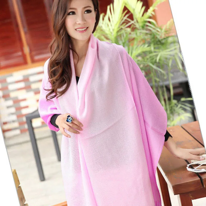 Женские шарфы RUNMEIFA двухцветные шали двух цветов на весну и осень опт|wrap shawl|fashion