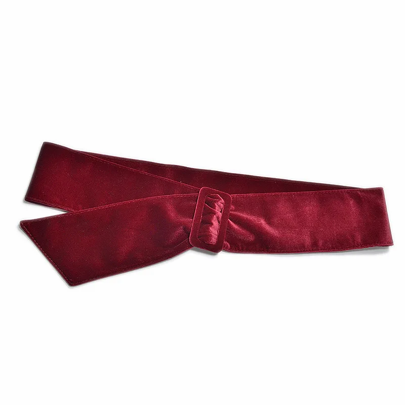 Burgundy Модный пояс Весна ткань широкий пояс мягкий женский Дикий декоративный Тренч Пряжка ремни черный/красный/темно-синий bg-901 - Цвет: Burgundy
