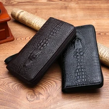 PURANI Men Purses 3D Alligator Fashion Crocodile Wallet Men Long Clutch Wallets Men Zipper Purses Leather Mens Purse Carteras