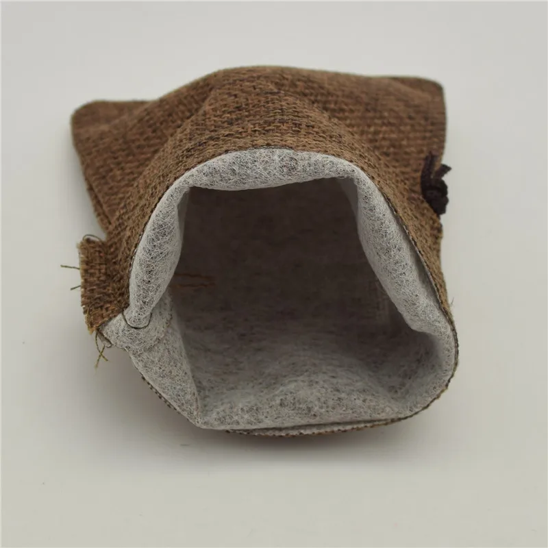 30 шт. сумка на шнурке коричневого цвета сумки из искусственного льна с джутовые