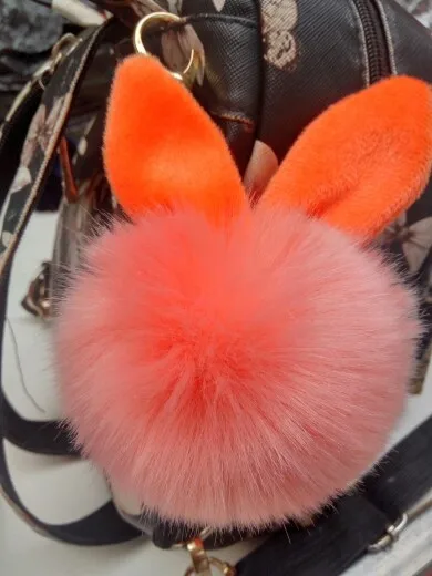 15 шт./лот кроличьи уши Санья Ангорская пряжа плюшевый брелок для ключей мех