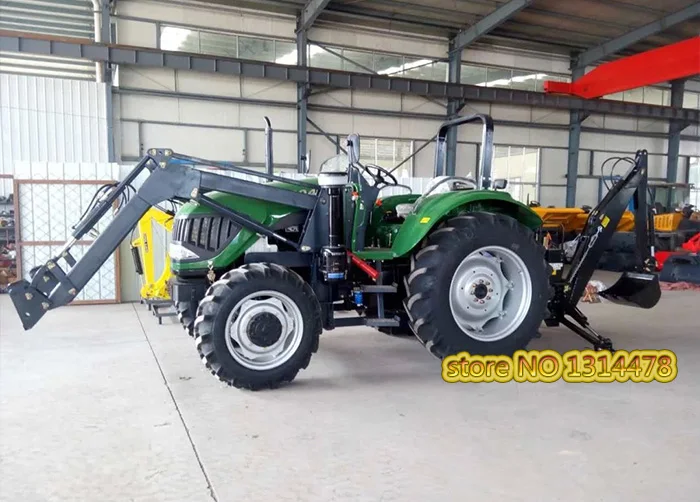 Лидер продаж 100 hp/детскй 4-колесный трактор с фронтальным ковшовый экскаватор-погрузчик
