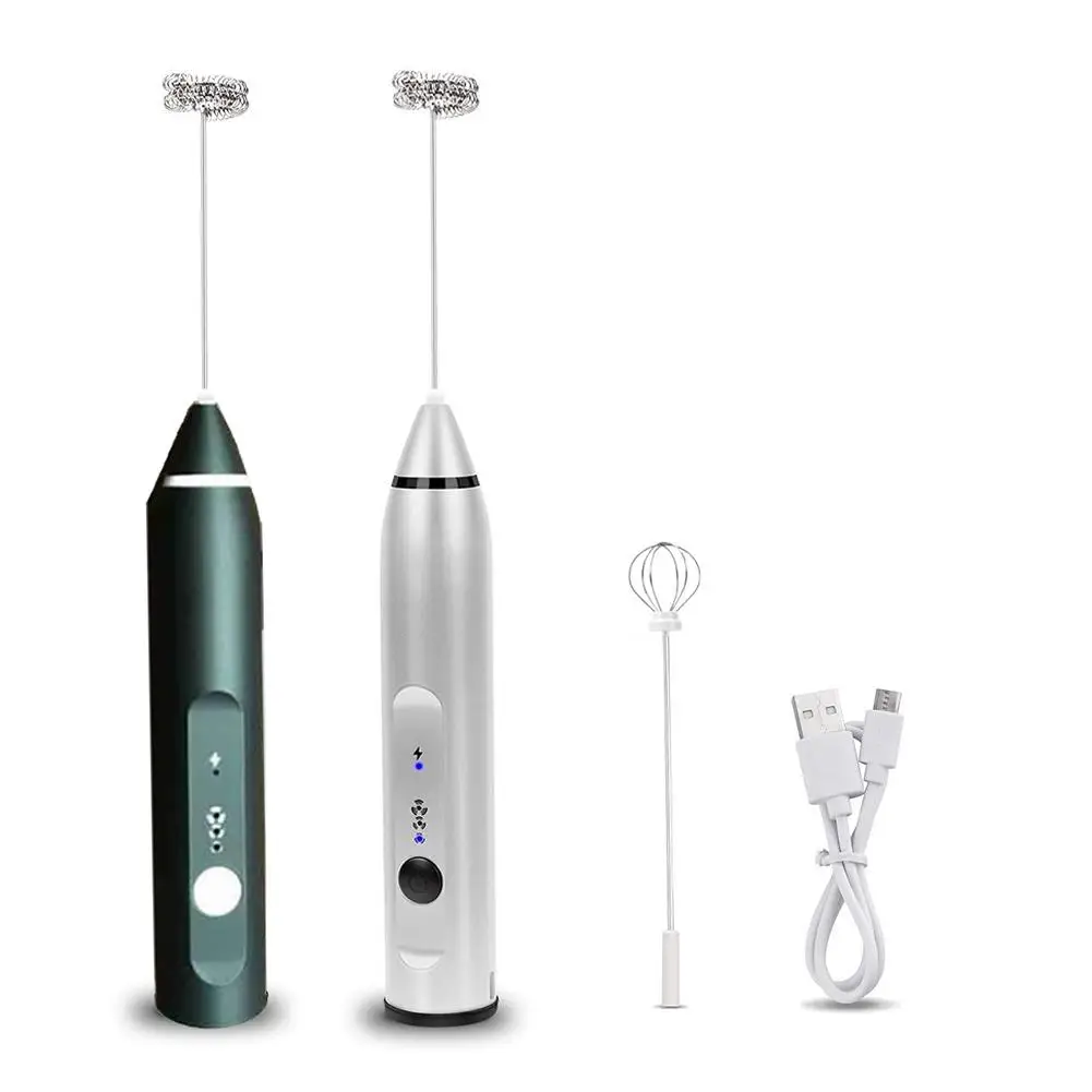 

Electric Egg Beater Milk Coffee Tea Stir Bar Baking Cream Frother Automatic Milk Frother Rechargeable #4O