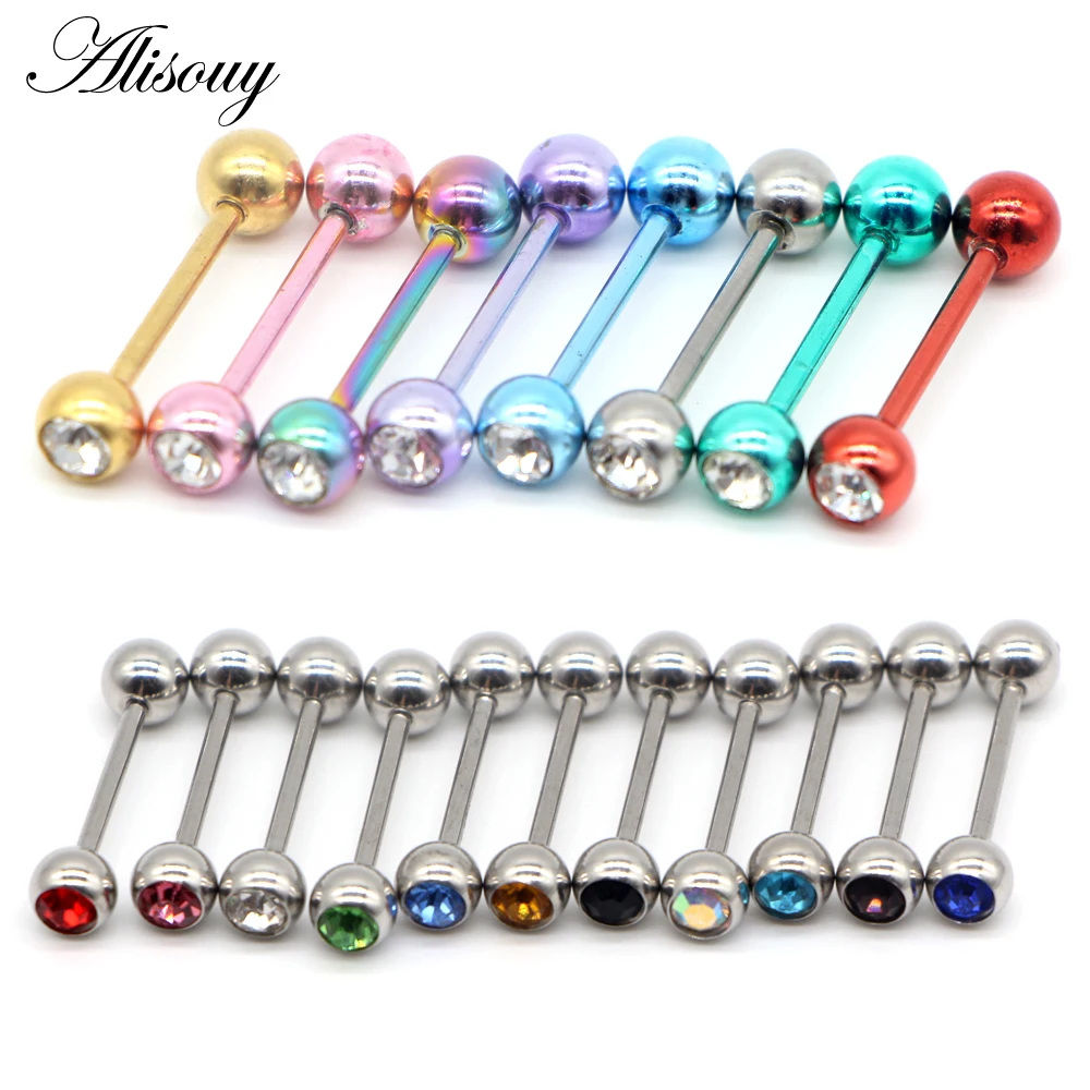 Alisouy 1 шт. 19 цветов язычок из нержавеющей стали пирсинг Септум Индустриальный