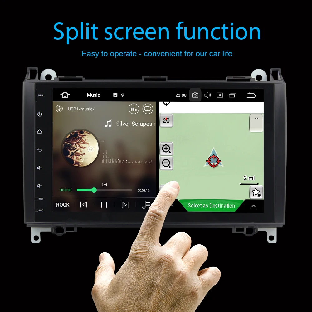 Автомобильный DVD-плеер Eunavi 2 Din Android 9 0 8 ядер для Benz Sprinter Vito W169 W245 W469 W639 B200 радио GPS Wi-Fi