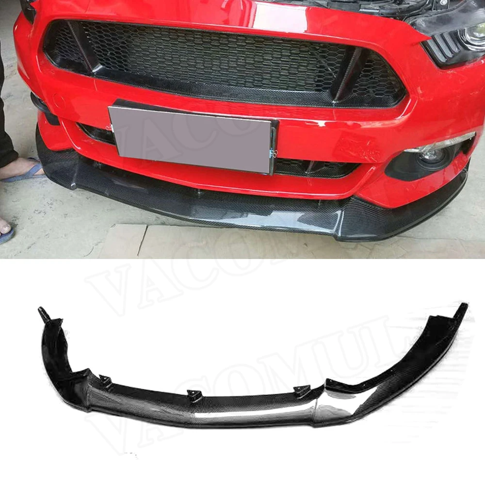 Карбоновый автомобильный передний бампер спойлер для Ford Mustang автомобильный Стайлинг