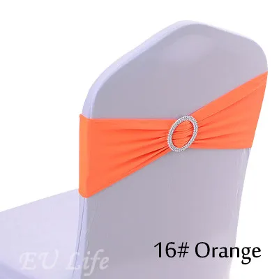 Orange С фабрики 50 шт./упак. полиэстер спандекс повязка на стул для свадьбы событие стул украшение в события и вечерние поставки домашний текстиль - Цвет: Orange
