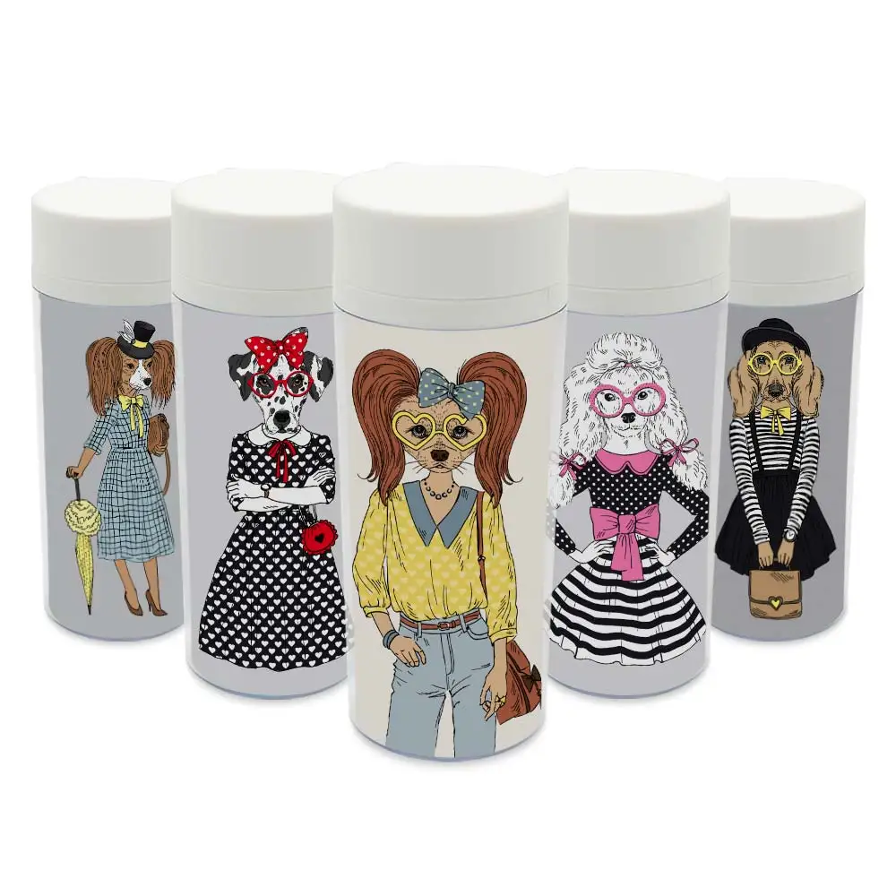 С крышкой широкий рот 300 мл детская бутылка для воды Рисование хипстер Модные