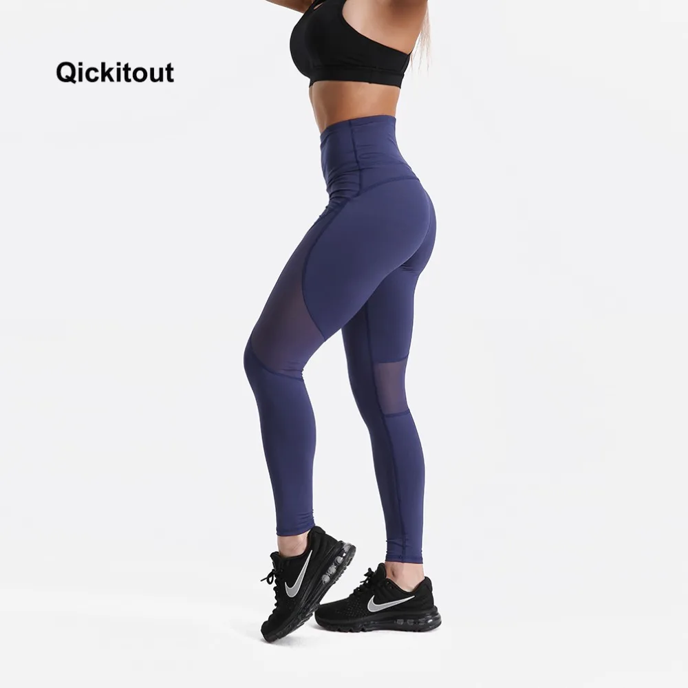 Женские брюки Qickitout спортивная одежда для фитнеса сетчатые компрессионные