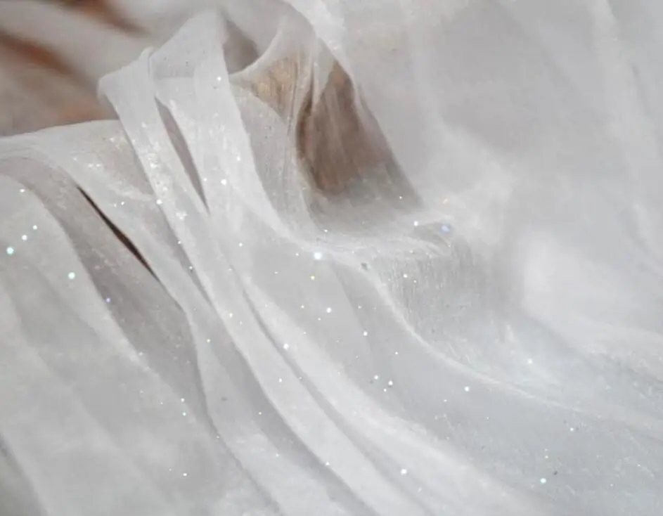 Блестящая крепированная шифоновая ткань для платья блестящая шелковая